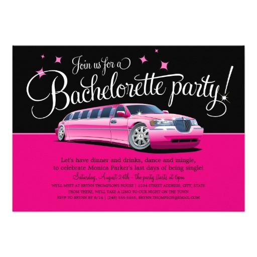 bachelorette party girls night out stretch limo invitation 161694552808645466