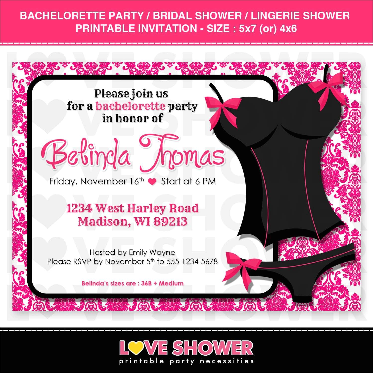lingerie party invitations