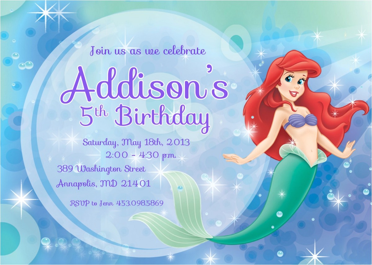 post free mermaid printable invitation template 129833