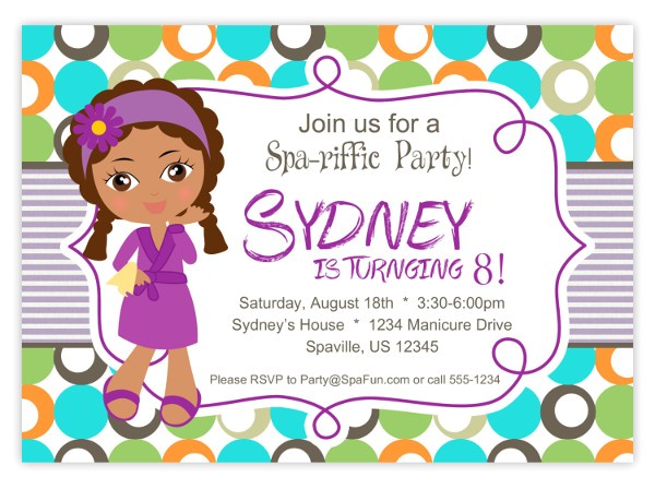 spa party invitation