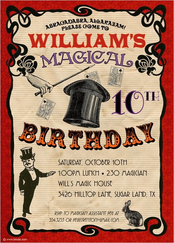 magic party invitation