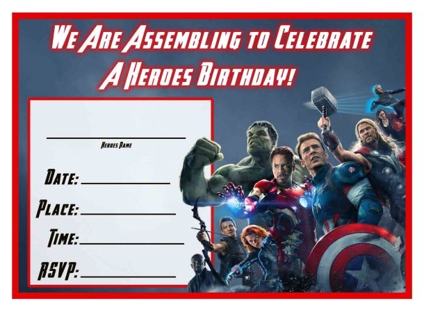 free avengers age of ultron printable birthday invitation templates avengers ageofultron