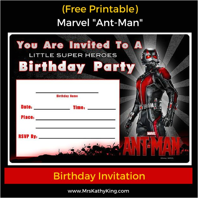 free marvel ant man printable birthday invitation templates antmanevent antman disney