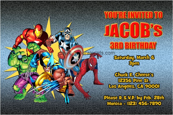 marvel superhero invitations