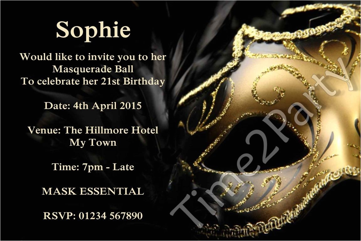 masquerade birthday party invitations