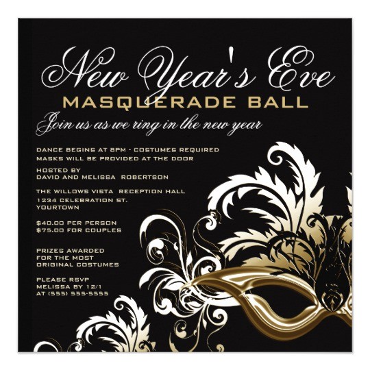 new years eve masquerade ball invitations 161432565555025966