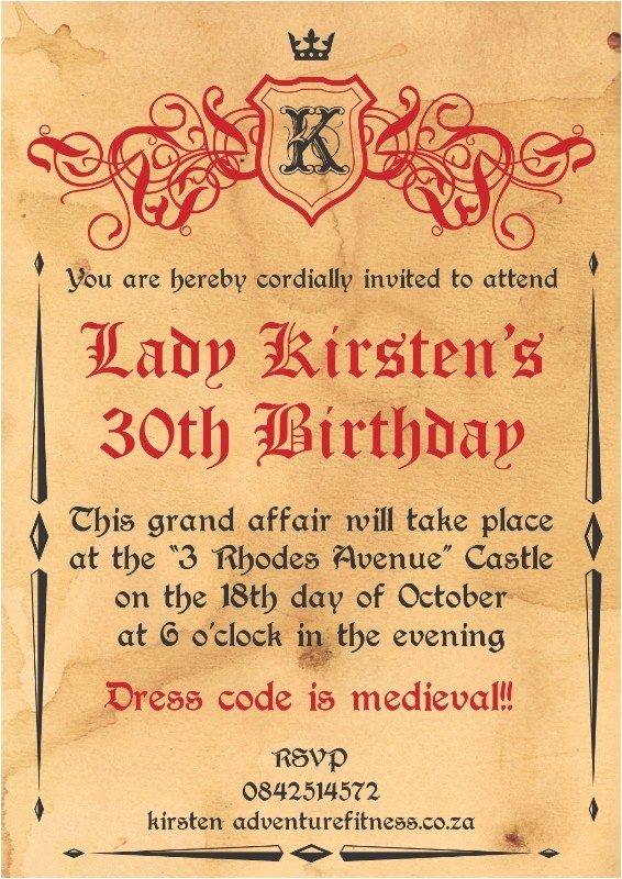 medieval party invitations