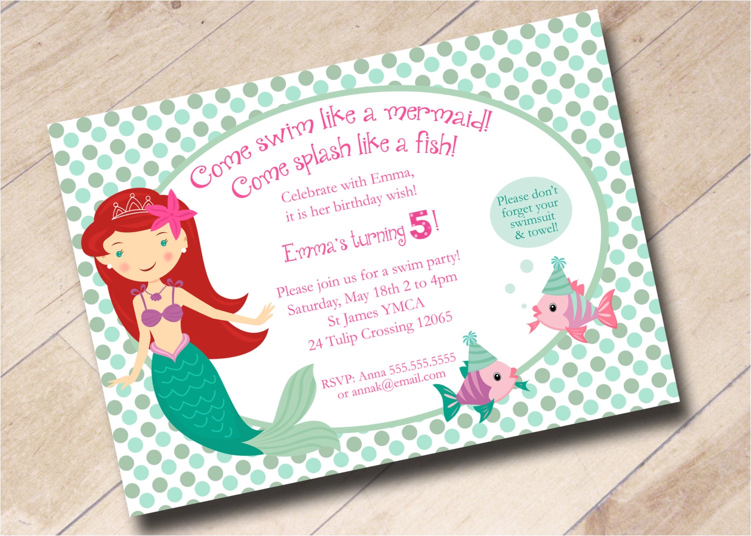 little mermaid party invitation wording