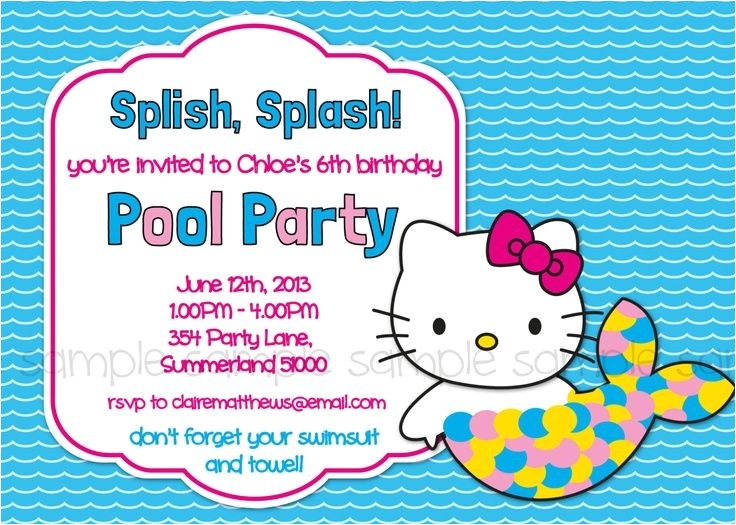 mermaid pool party invitations