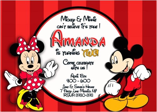 mickey and minnie mouse birthday invitations