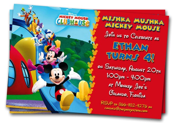 mickey mouse clubhouse 1st birthday invitations