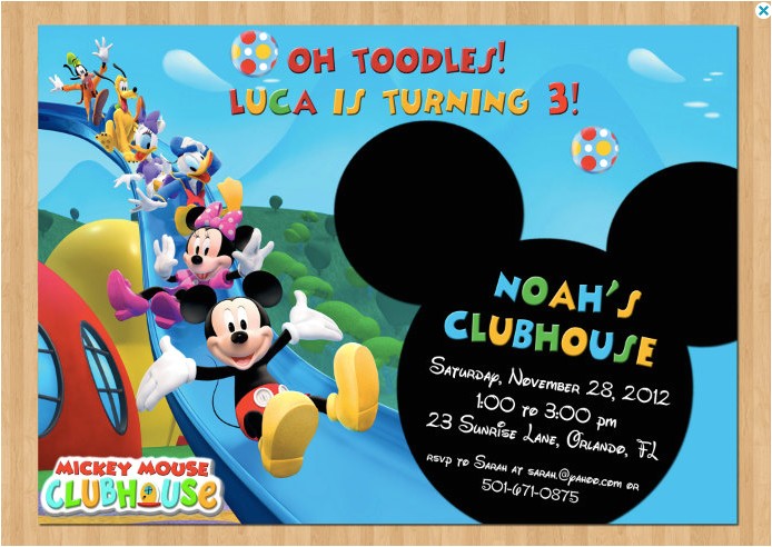 mickey mouse clubhouse invitations for special birthday party