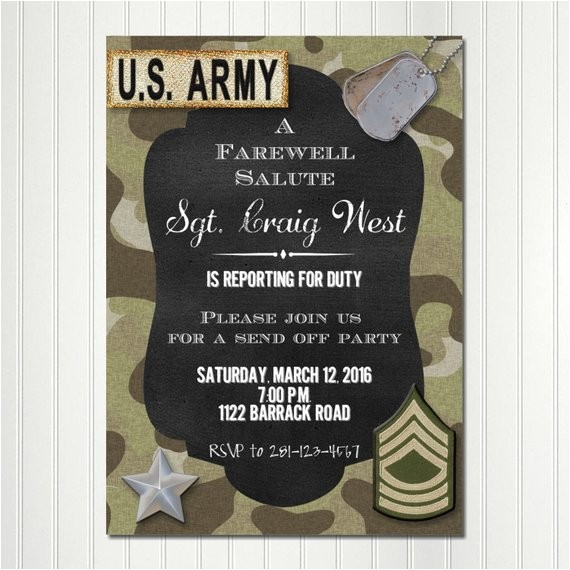 army invitation deployment party send invitation