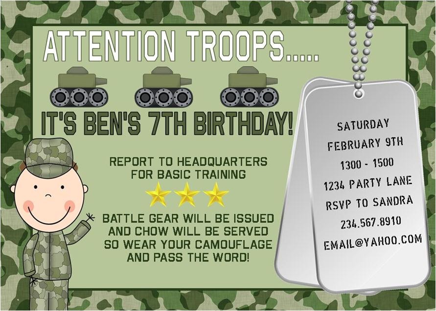 army free party invitation