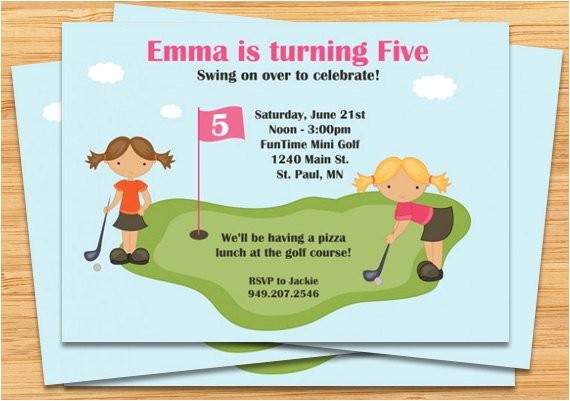 miniature golf birthday party invitation