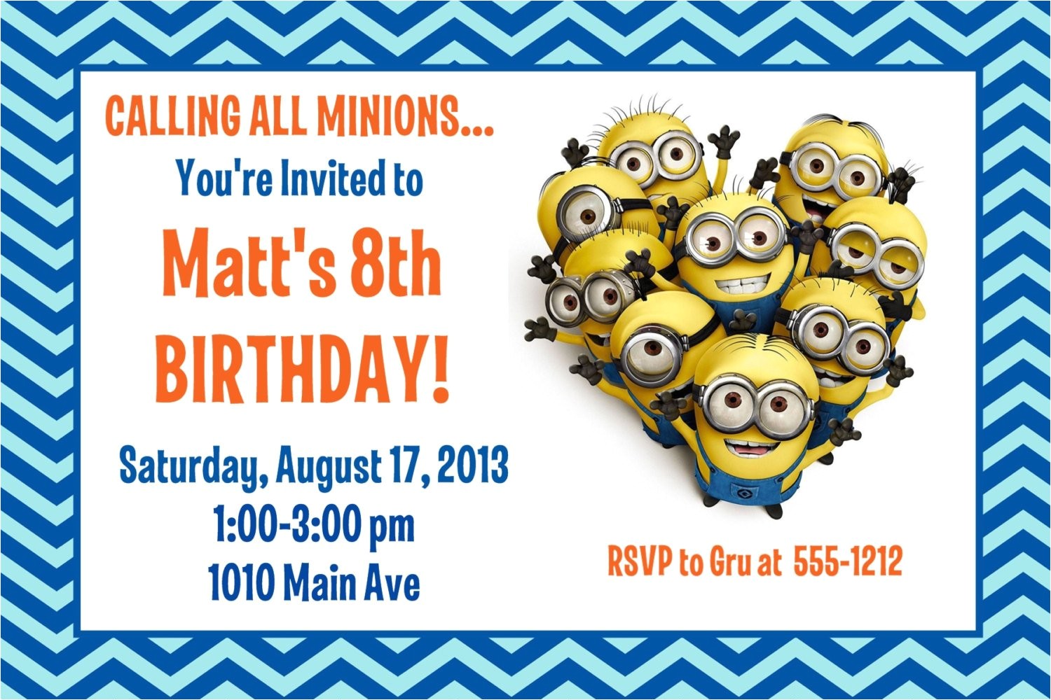 minion birthday party invitation