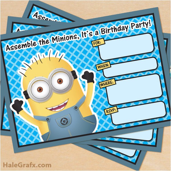 free printable despicable me minion birthday invitation