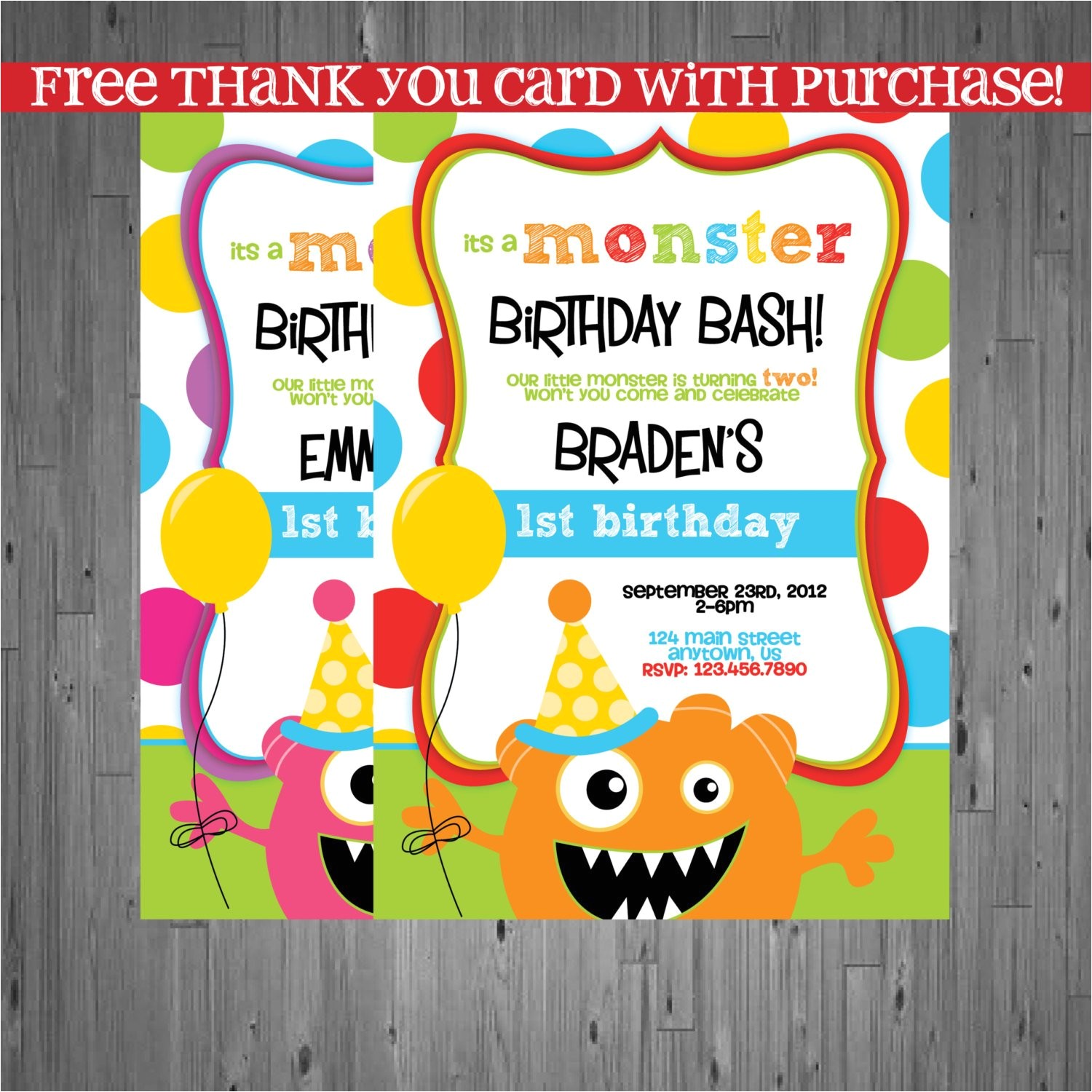 monster birthday invitation first