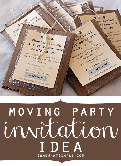 moving party invitations gift idea