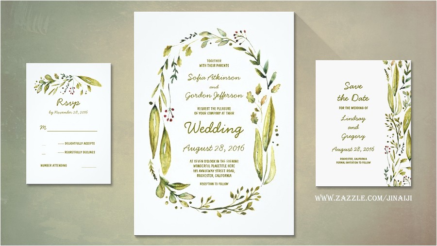 read more nature inspired watercolor wedding invitations