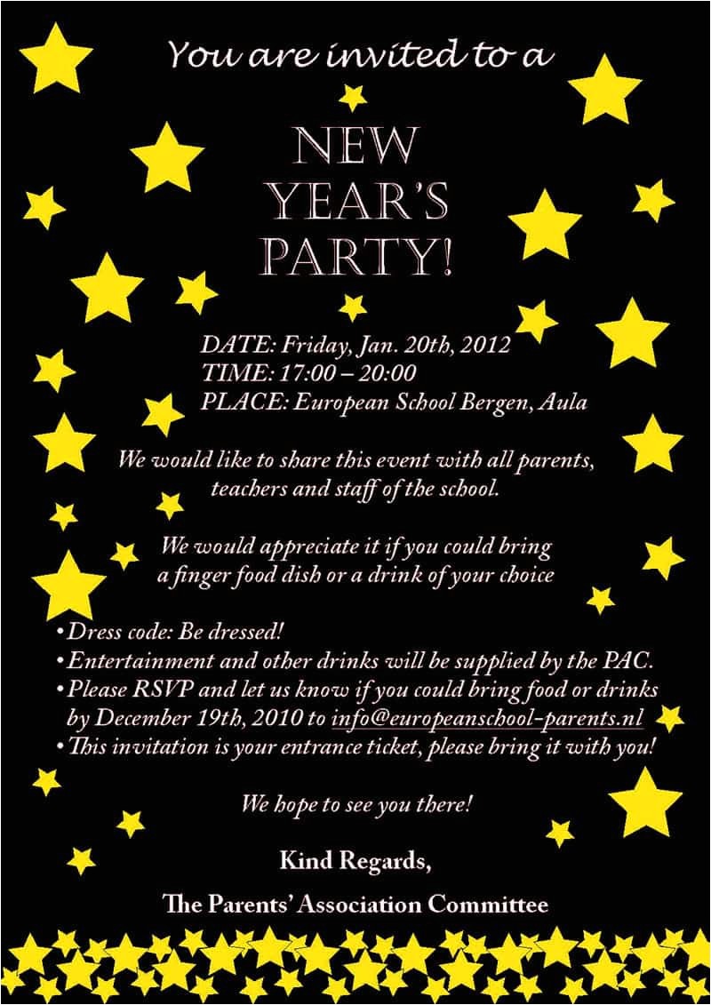 how to create new year party invitation wording templates
