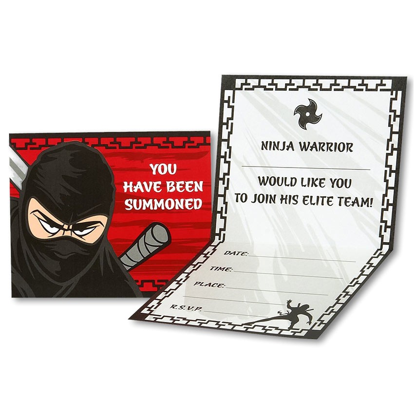 ninja warrior party invitations
