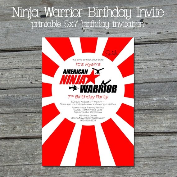 american ninja warrior digital birthday