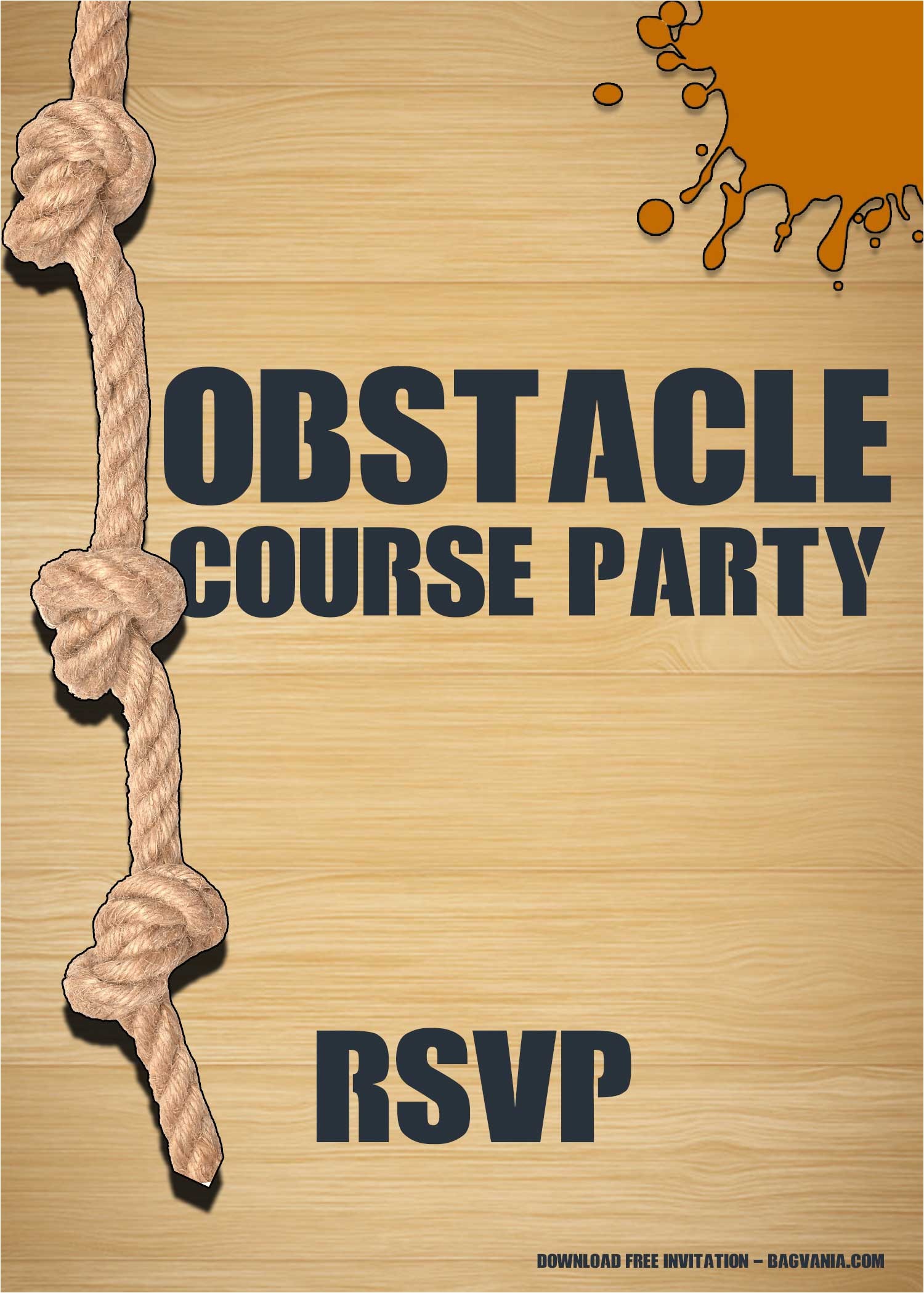 free obstacle course invitation template