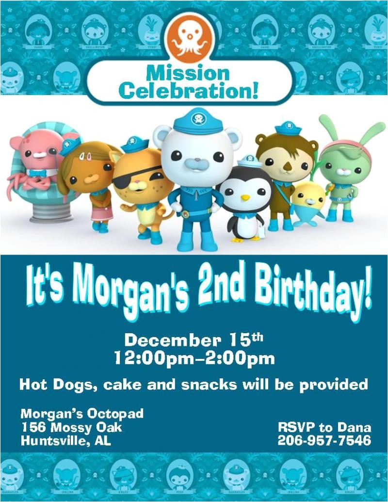 12 printed octonauts birthday invitations with envelopes four styles available