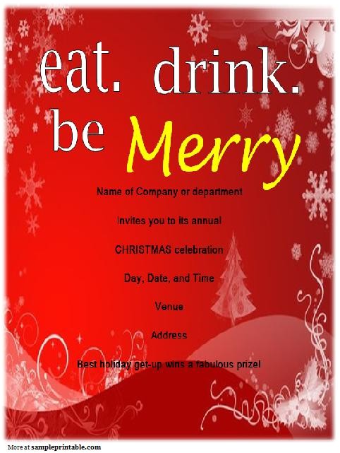 printable office christmas party invitation