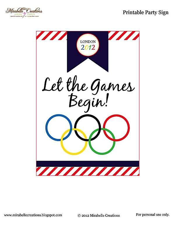 olympic themed party free printables