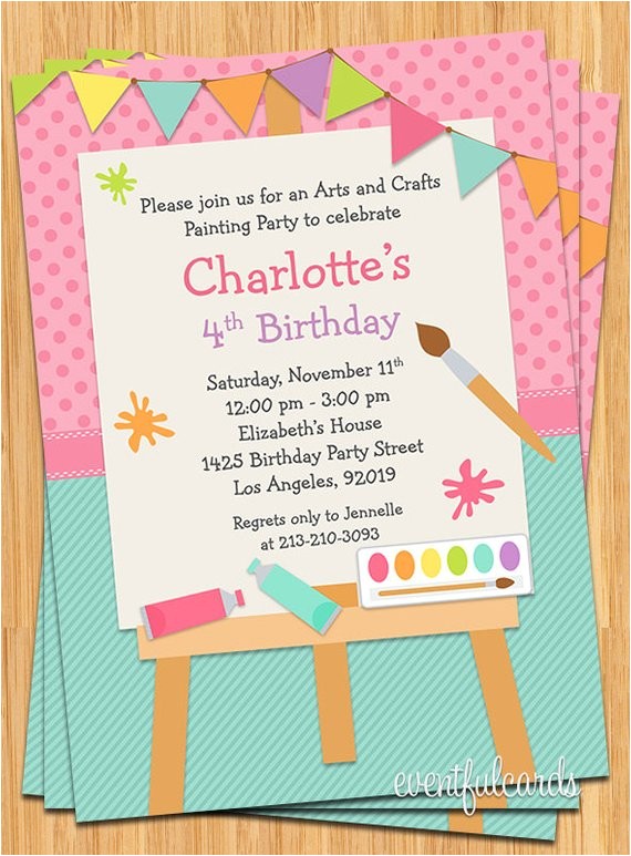 art painting birthday party invitation