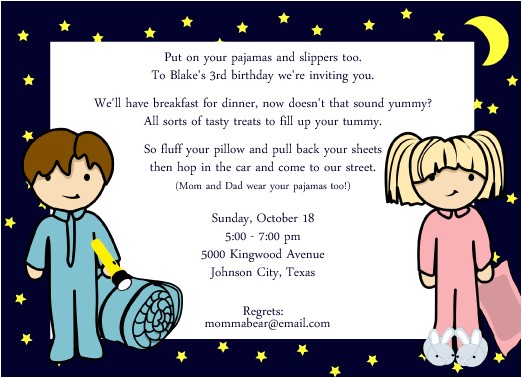 adult pajama party invitations