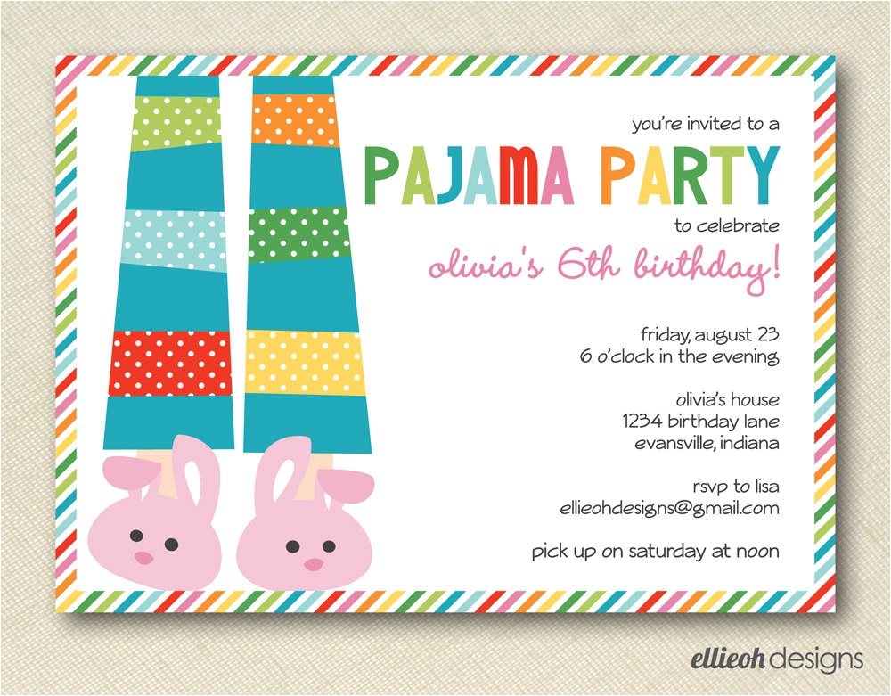 pajama party invitation