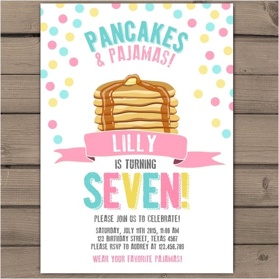 pancakes and pajamas party invitation