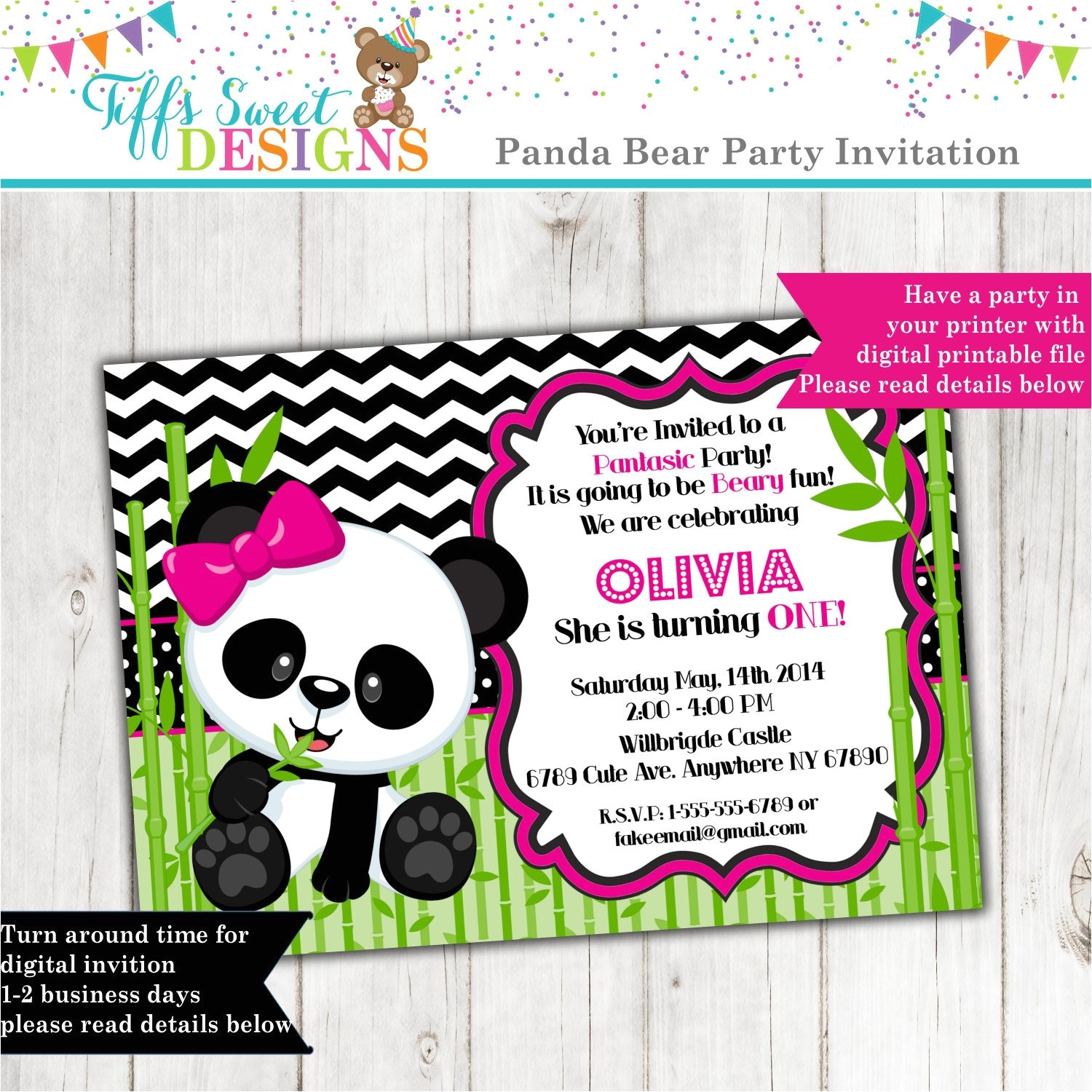 panda bear invitation panda invitation