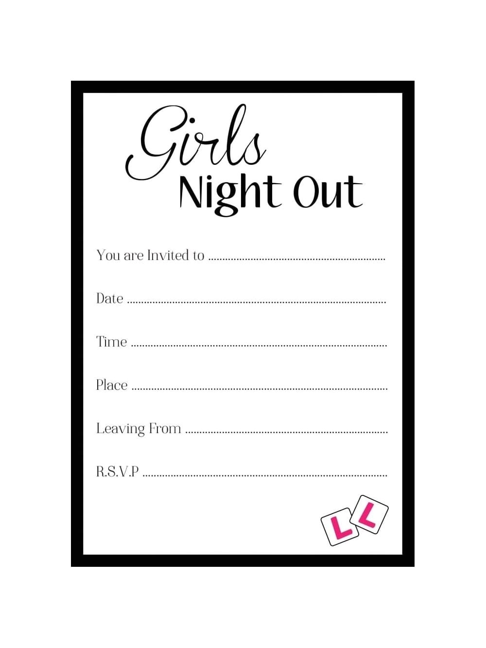 girls night out free hen party invitation p7237