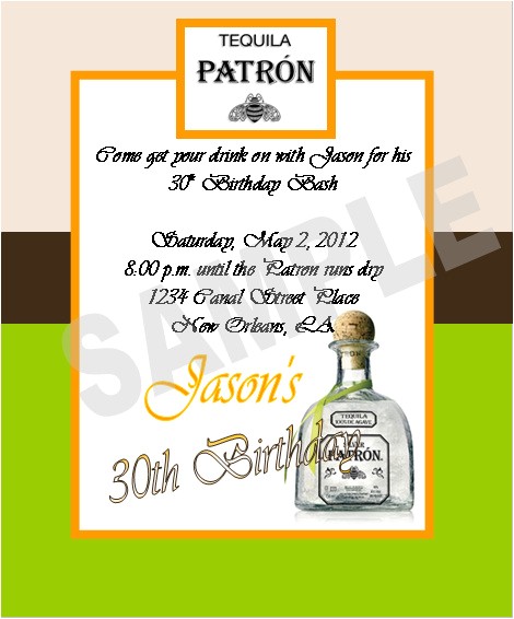 patron theme birthday invitations