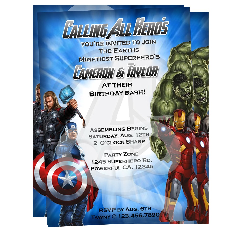 avengers invitations