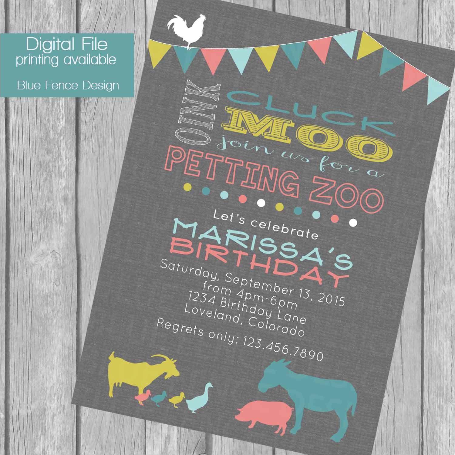 petting zoo birthday party invitation