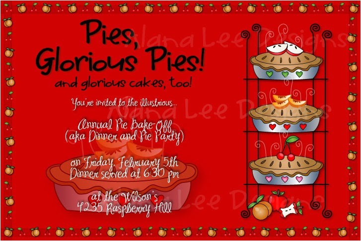 pie party invitations