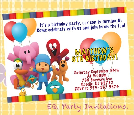 pocoyo birthday invitation printable