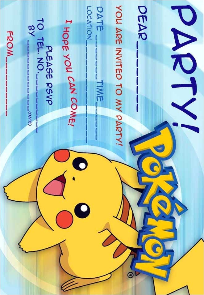 pokemon birthday invitation