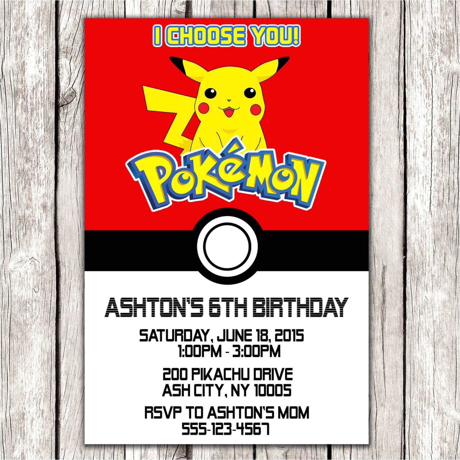 pokemon invitation pokemon birthday