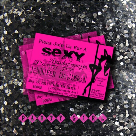 pole dancing party invitations