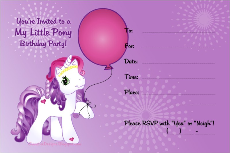 my little pony free printable invitation templates
