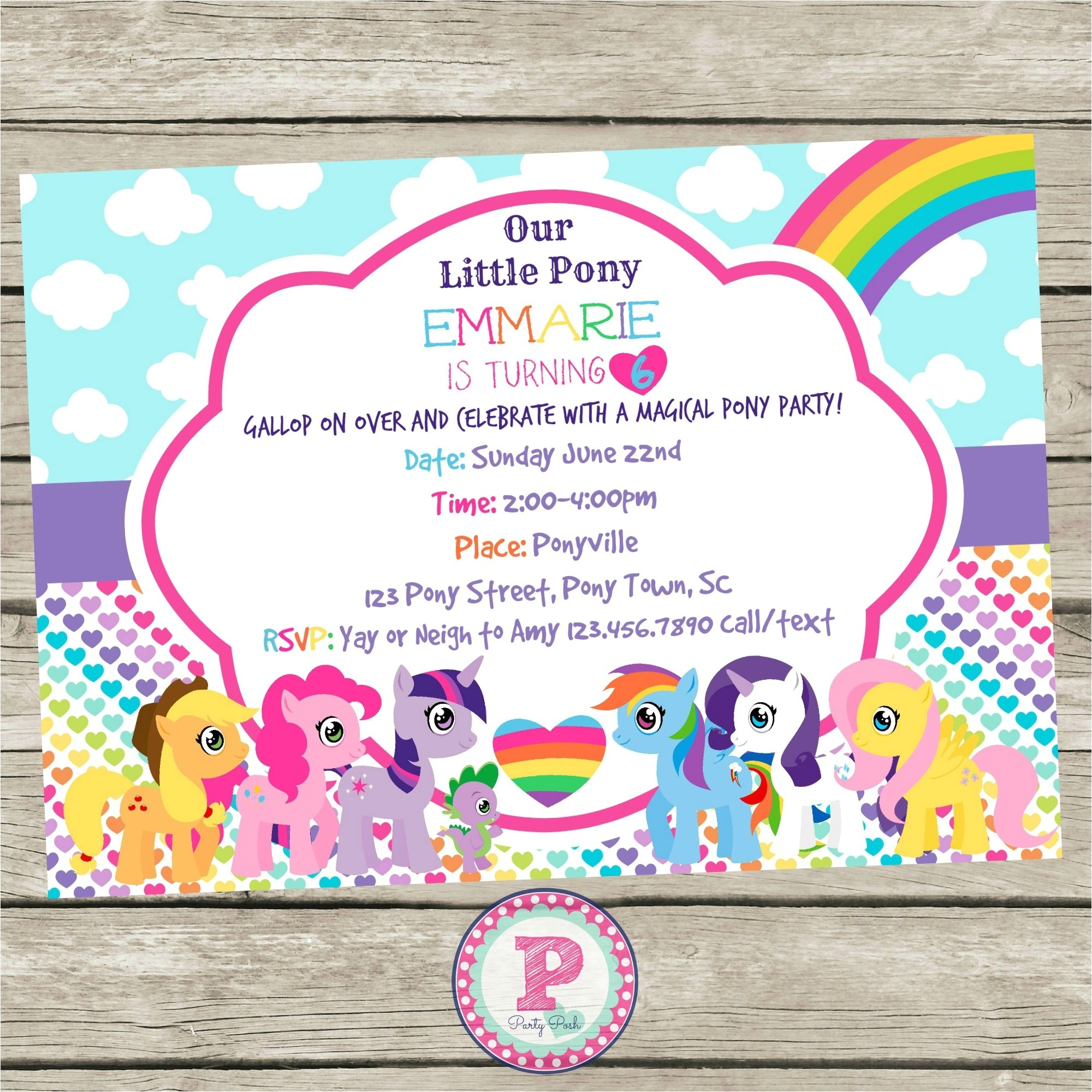 my little pony invitation template