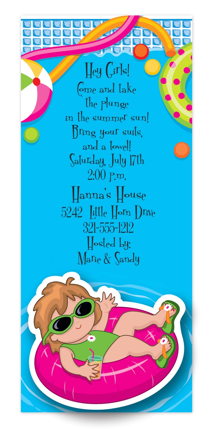 pool party birthday invitation wording