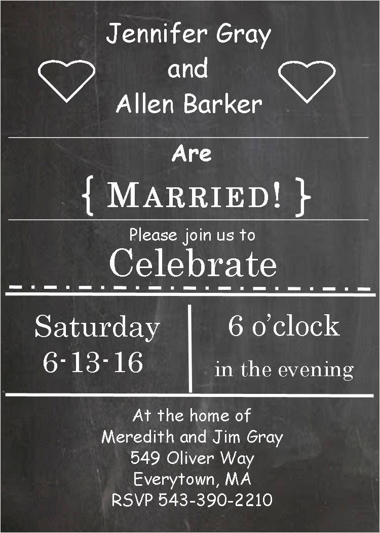 post elopement party invitation wording