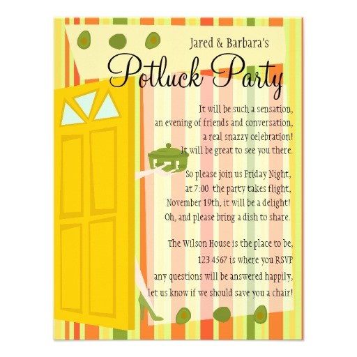 potluck party invitation wording